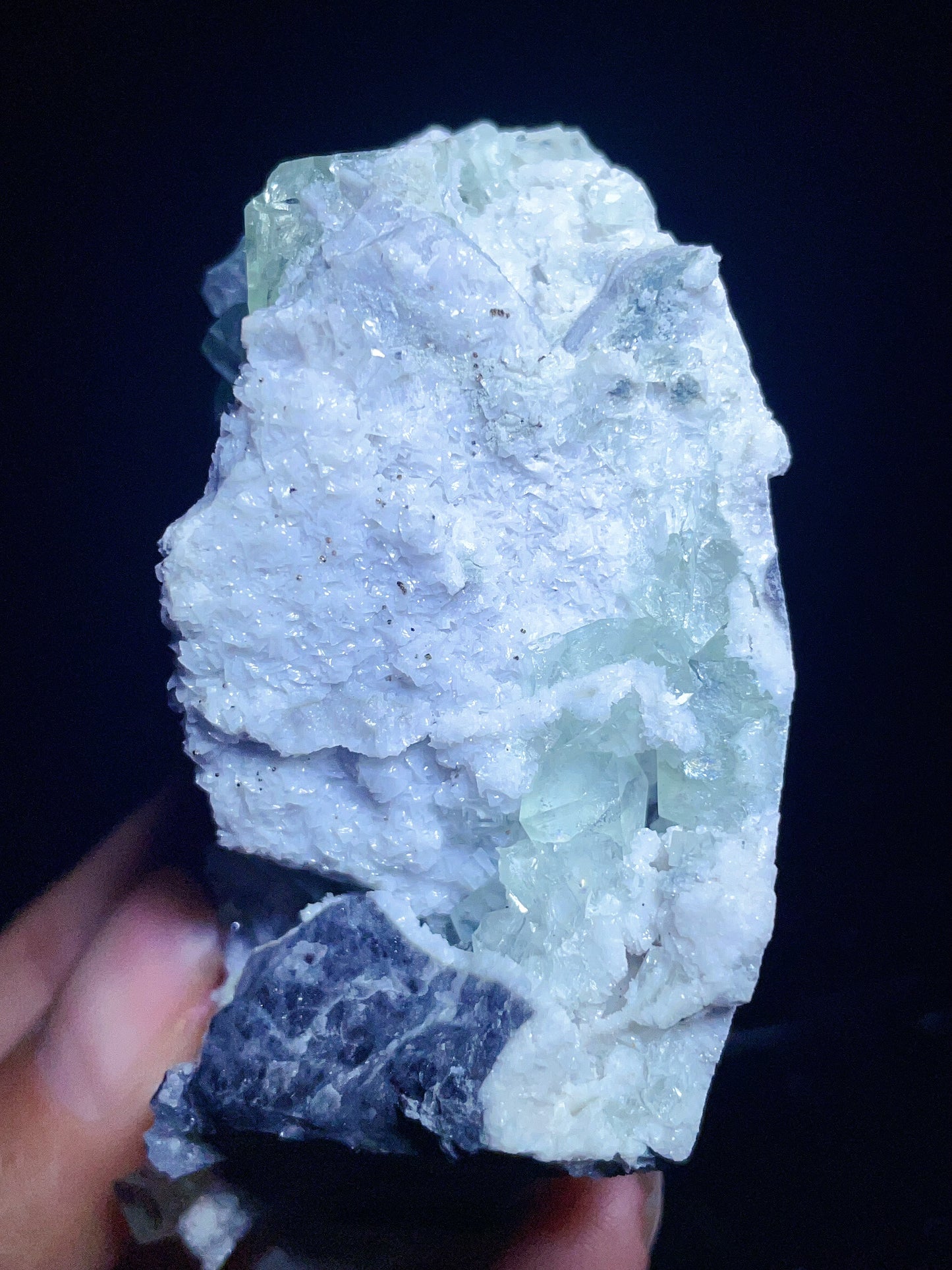 Manaoshan Hunan fluorite with quartz specimen