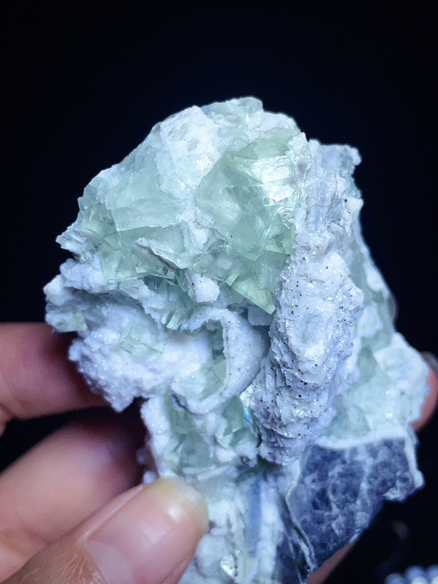 Manaoshan Hunan fluorite with quartz specimen