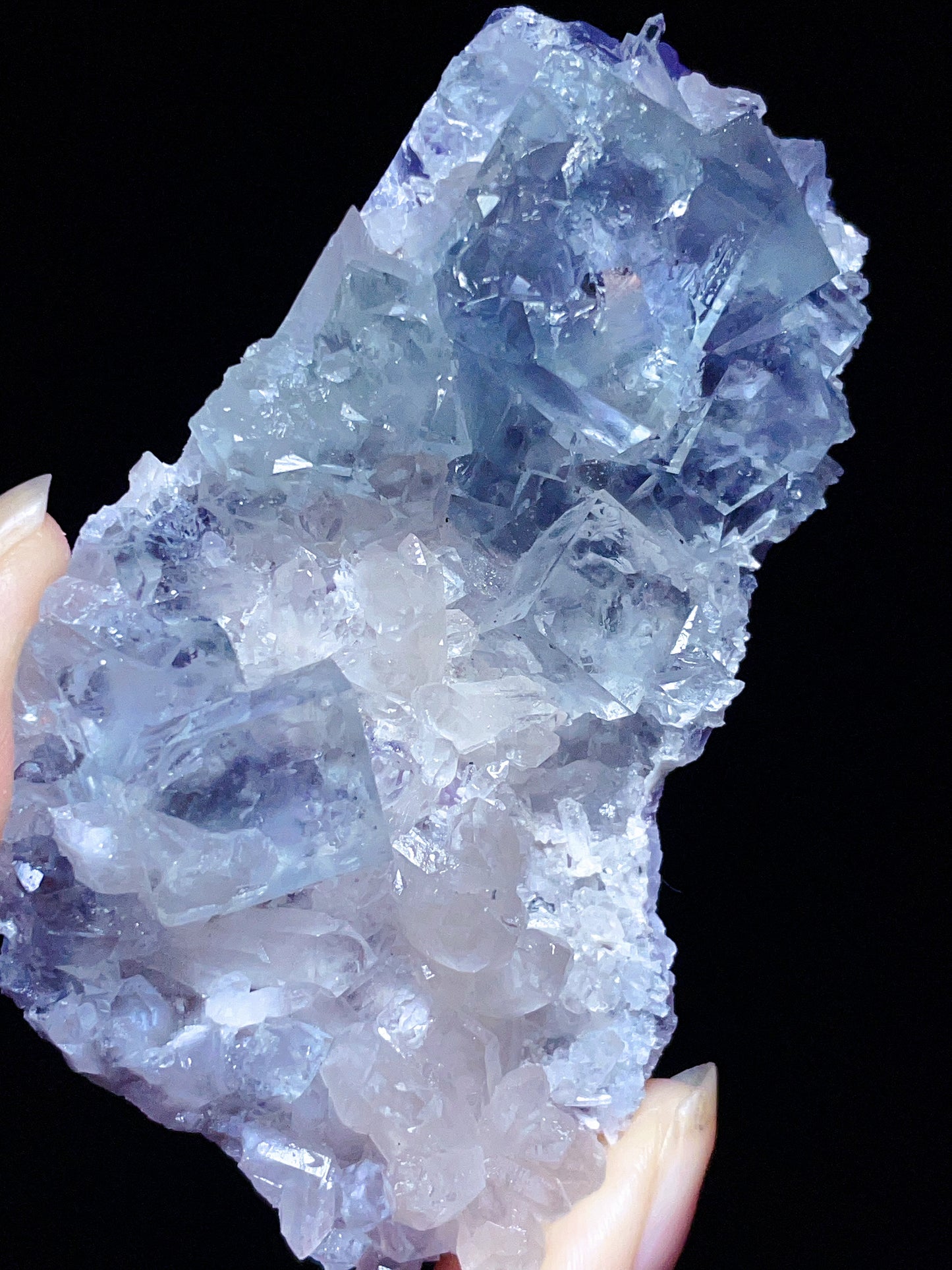 cube fluorite with quartz specimen from Zhejiang China