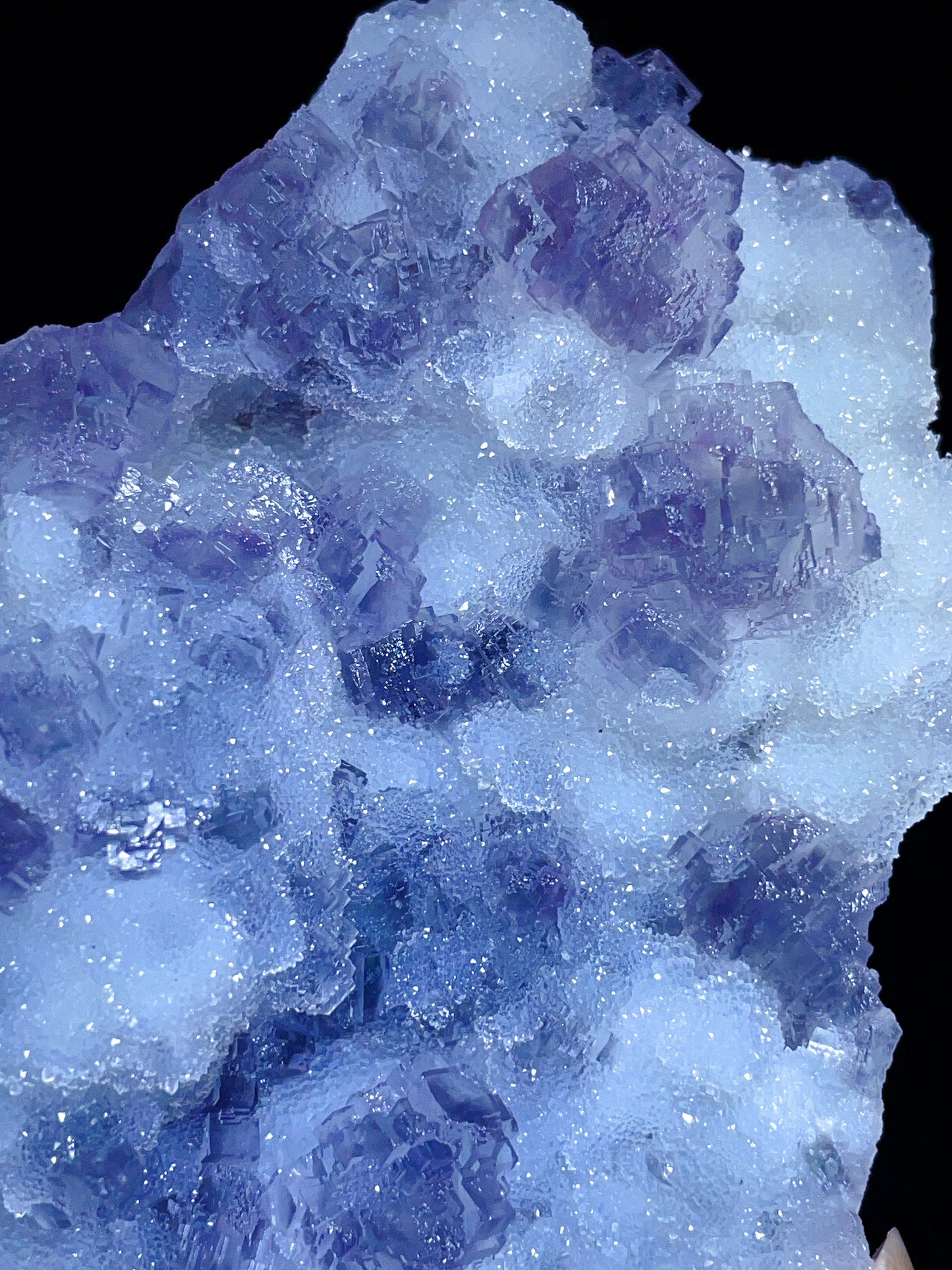 Fujian pyramid fluorite with sugar quartz specimen