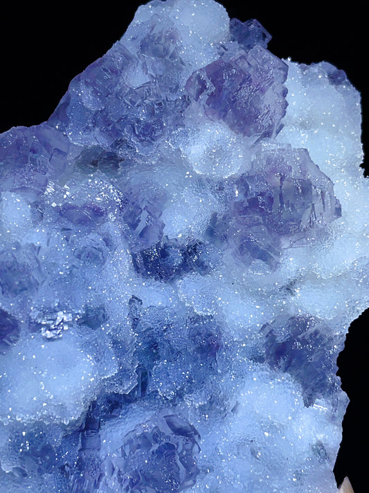 Fujian pyramid fluorite with sugar quartz specimen
