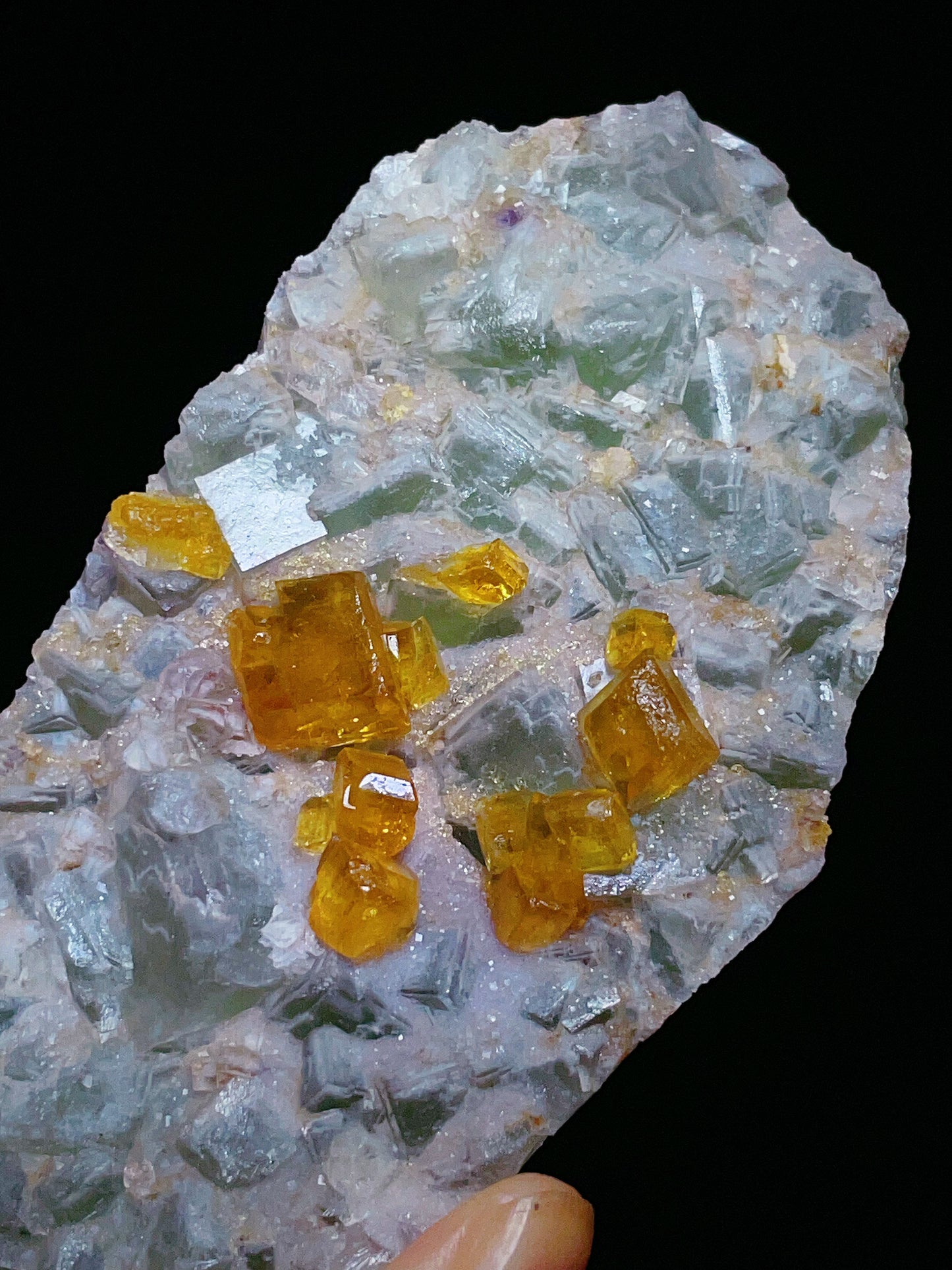 Green fluorite with barite from Jiangxi China