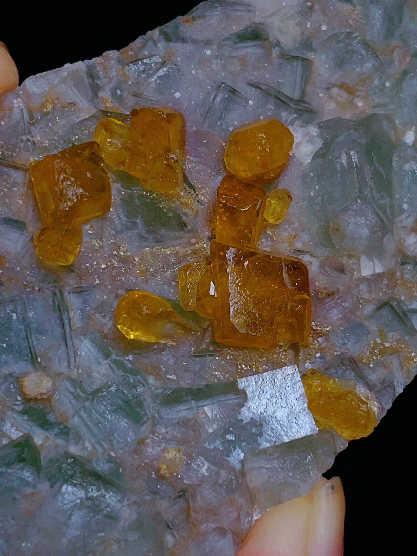 Green fluorite with barite from Jiangxi China