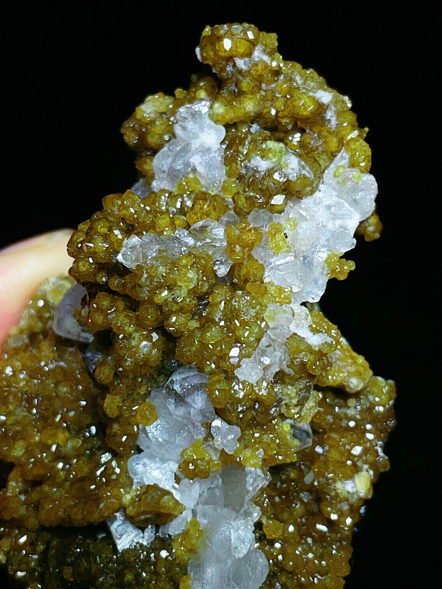 garnet with apophyllite specimen from Fujian China