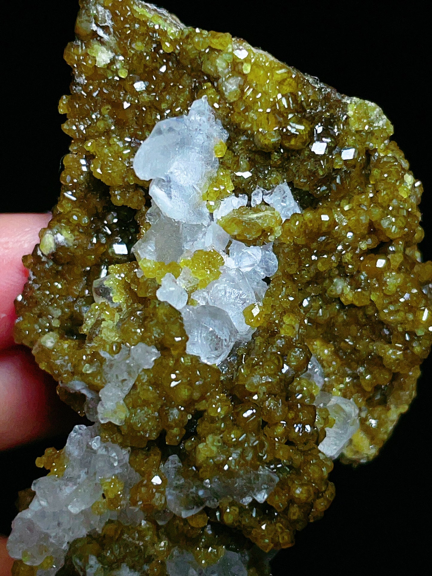 garnet with apophyllite specimen from Fujian China