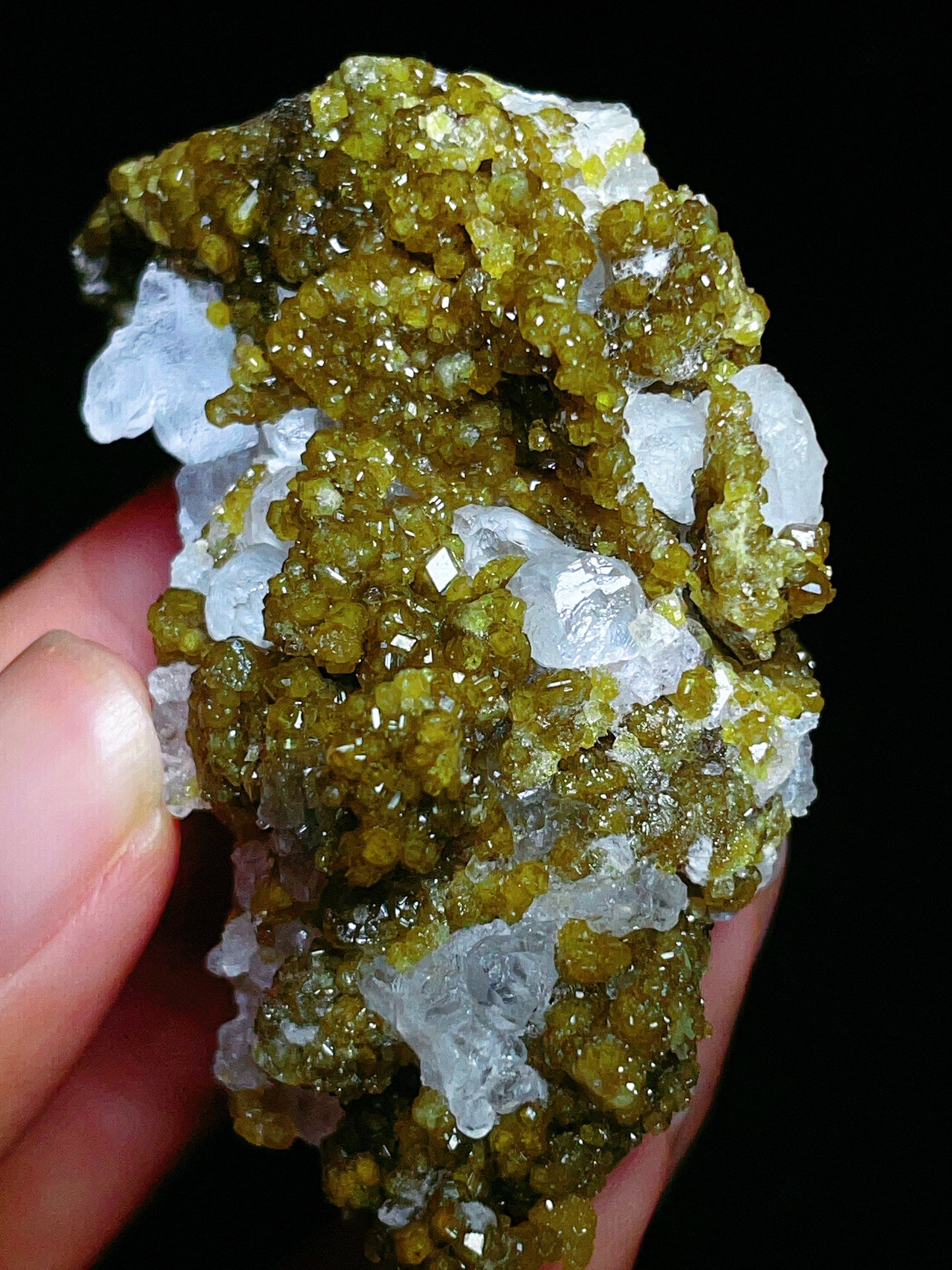 garnet with apophyllite specimen from Fujian China