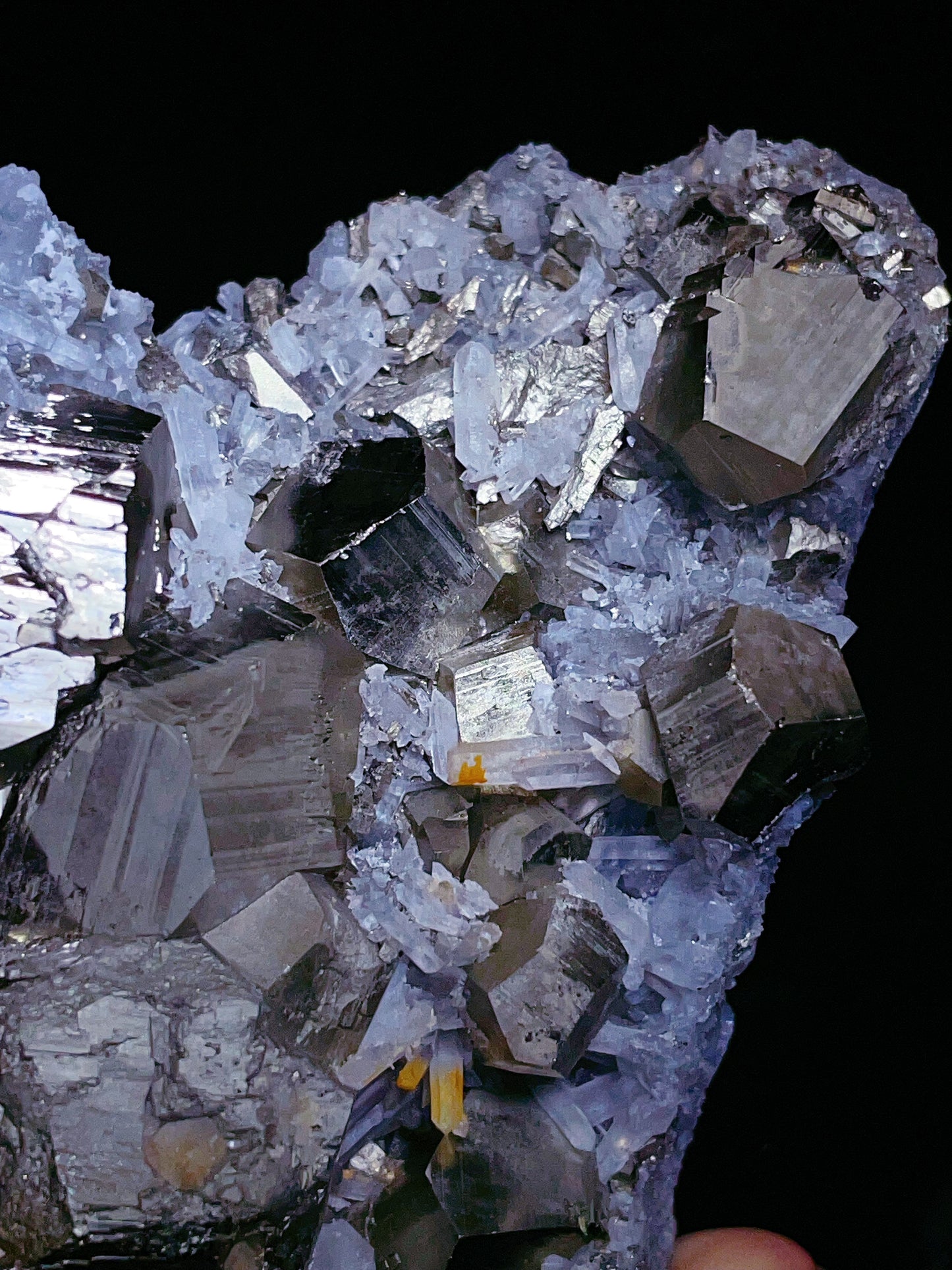 Indonesia pyrite with quartz specimen