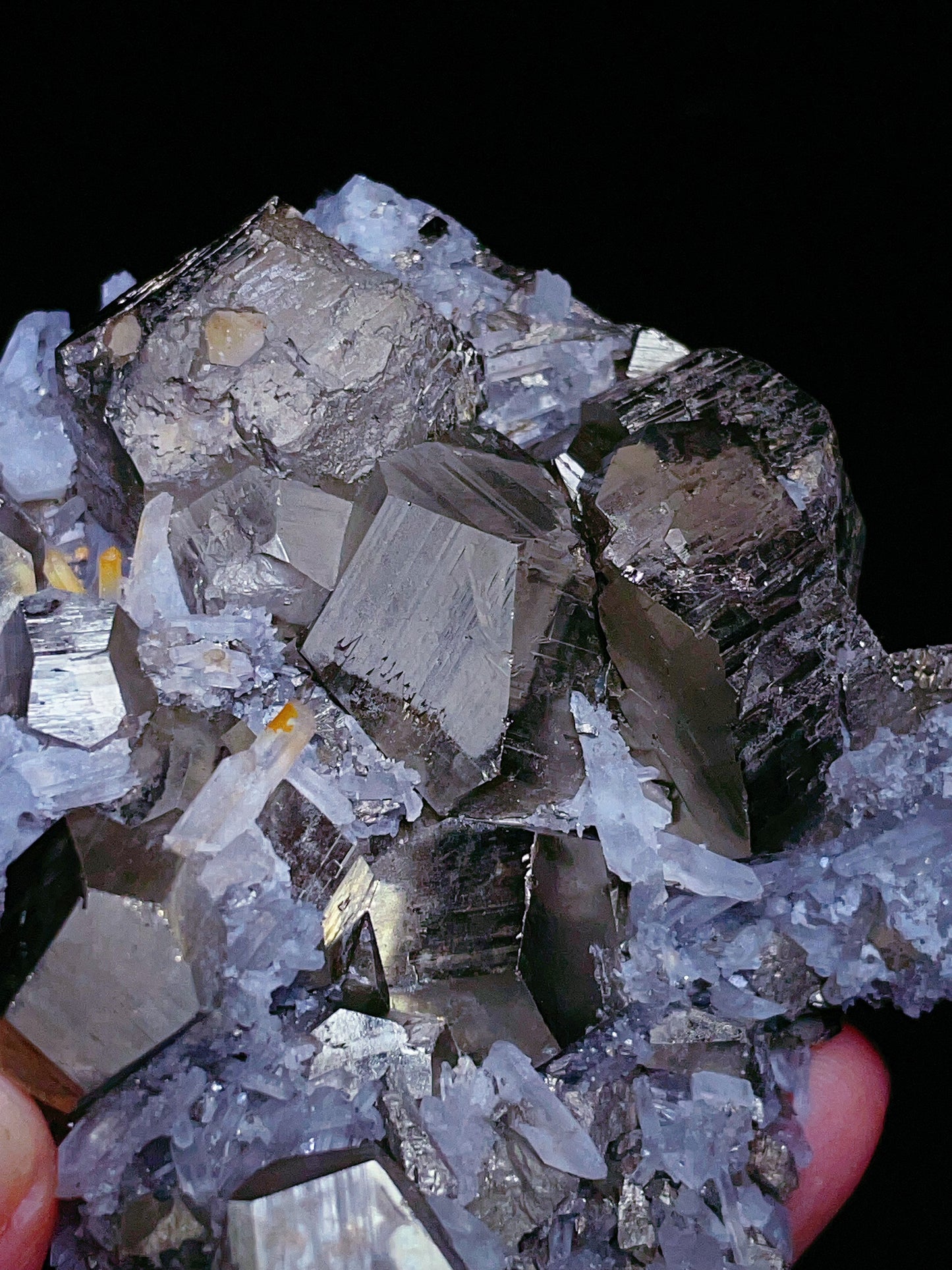 Indonesia pyrite with quartz specimen