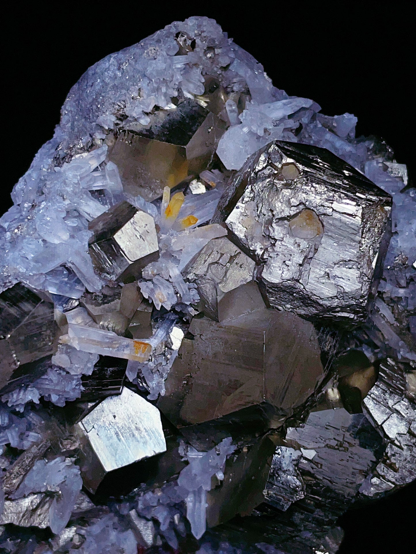 Indonesia pyrite with quartz specimen