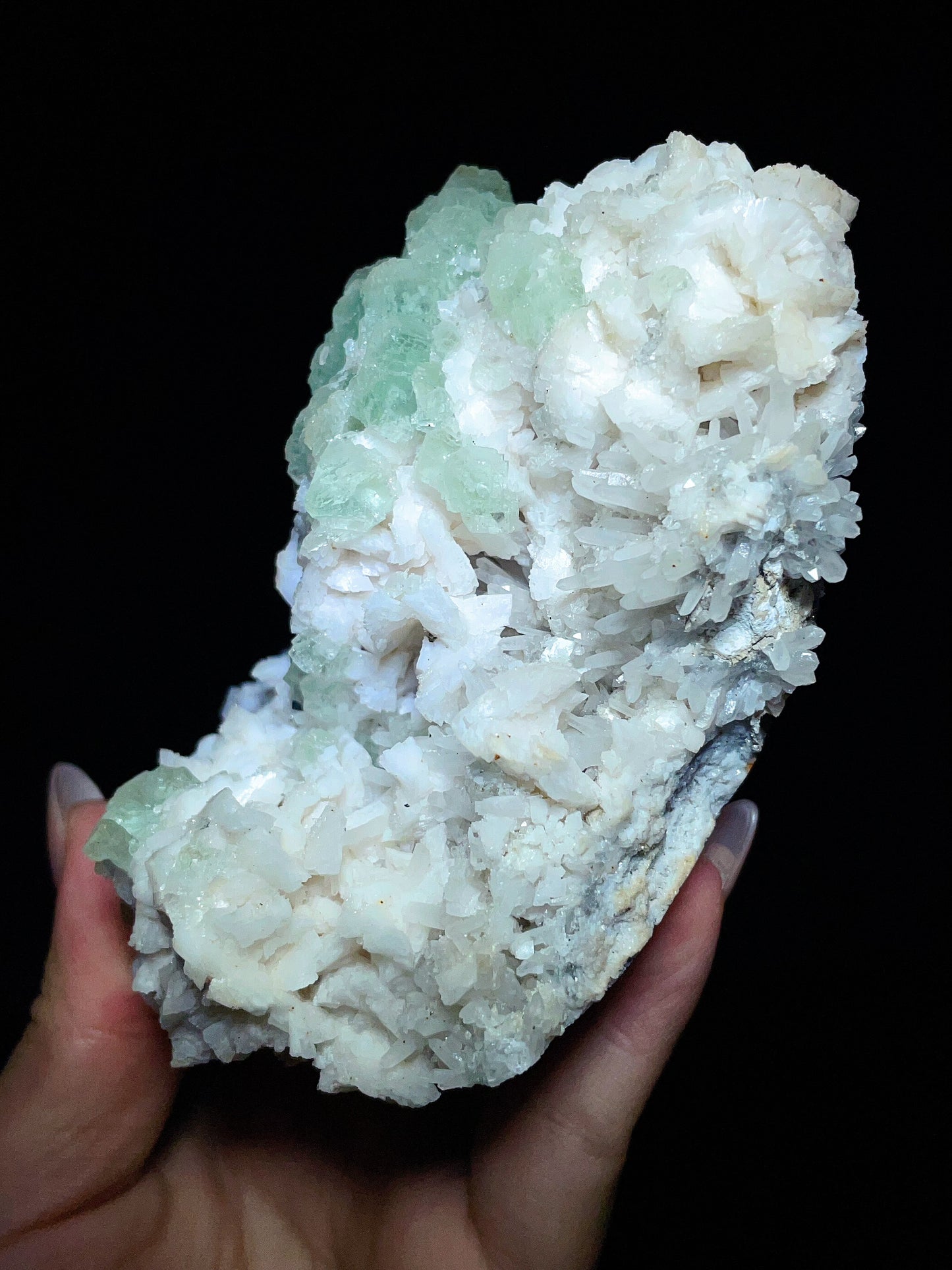 Green Fluorite & Quartz specimen Yaogangxian Mine, Yizhang, Chenzhou, Hunan, China.