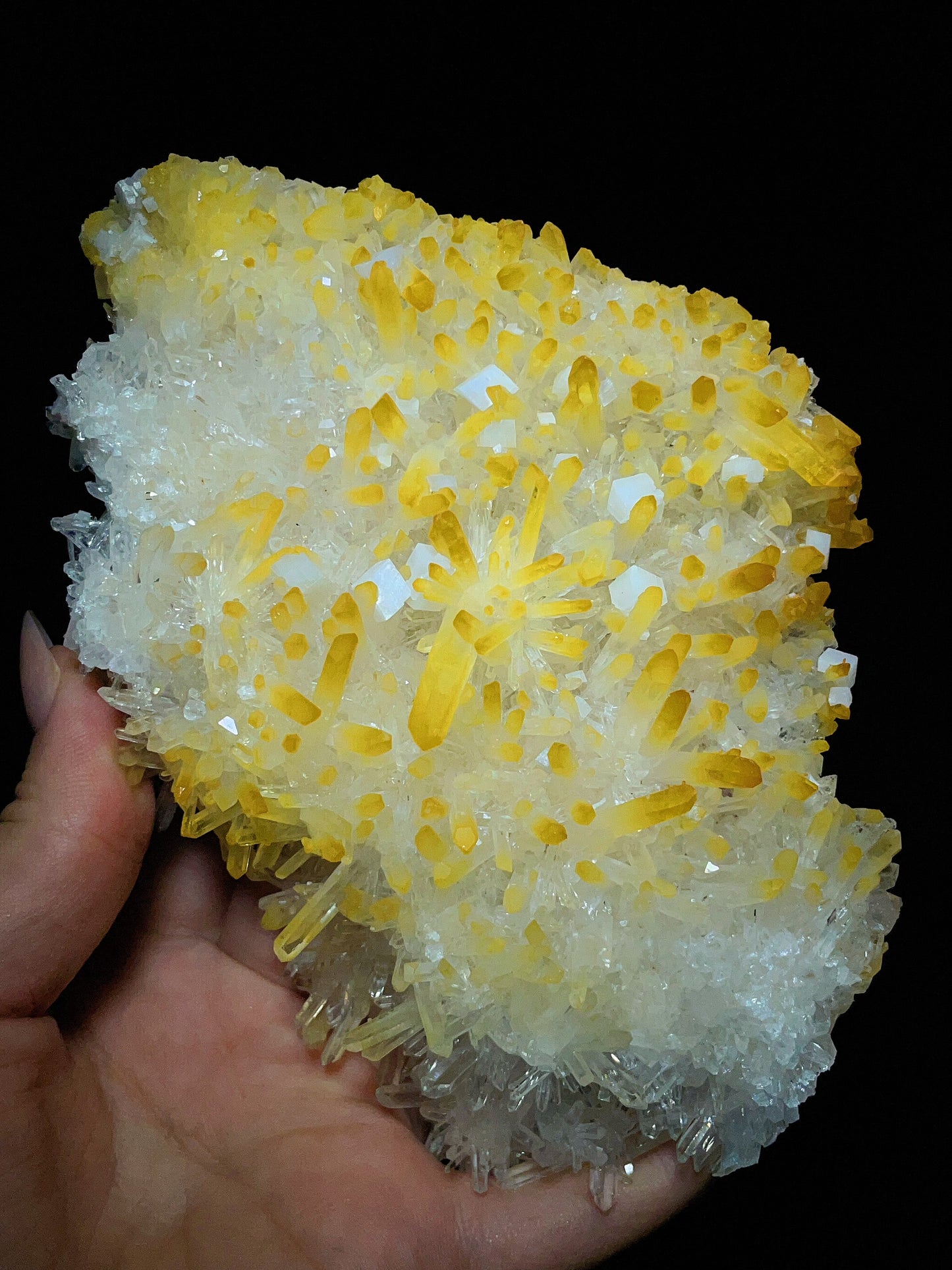 Golden quartz with dolomite specimen from Burma