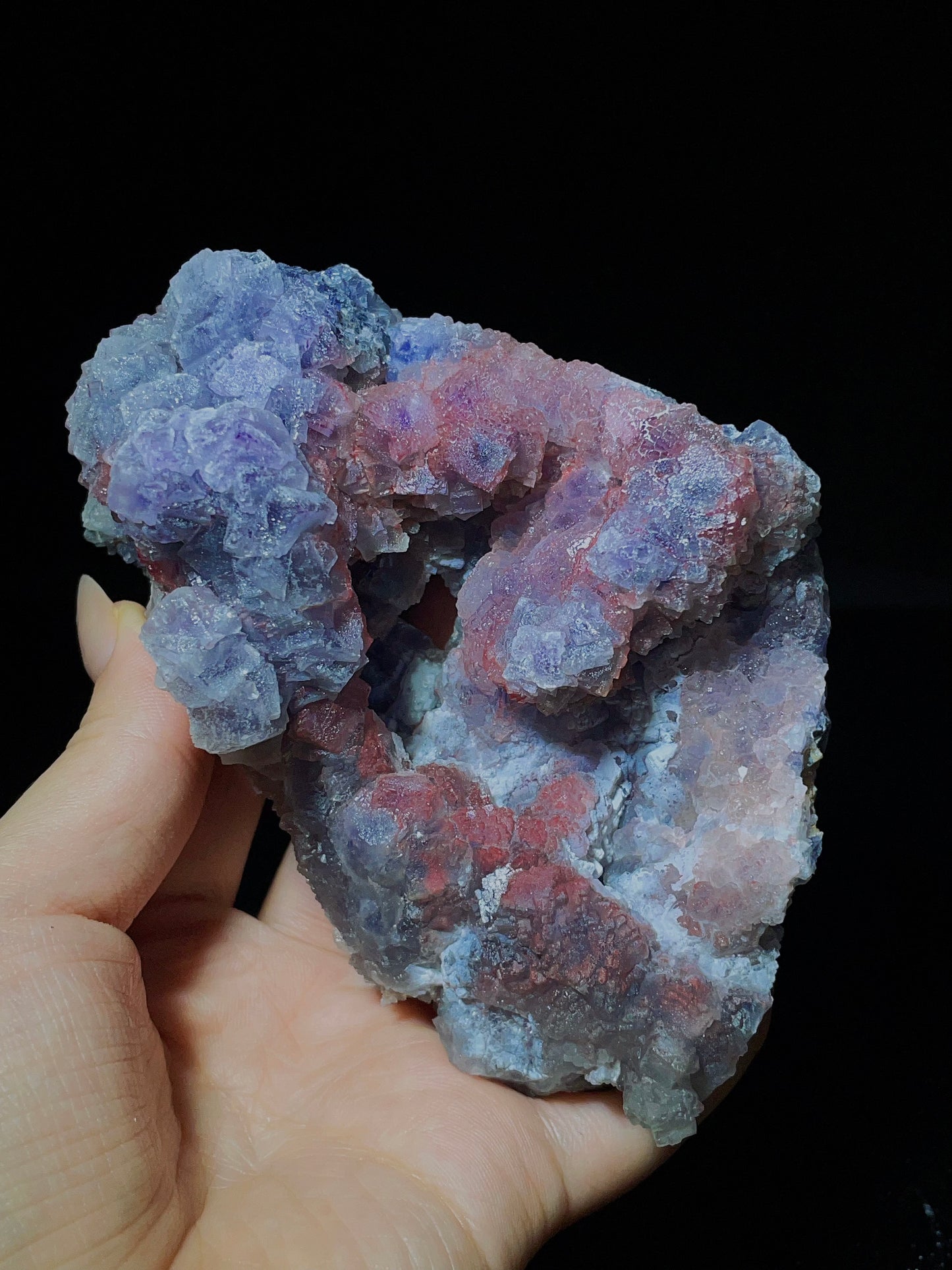 Purple Cubic Fluorite Cluster from Weishan, Dali, Yunnan, China.