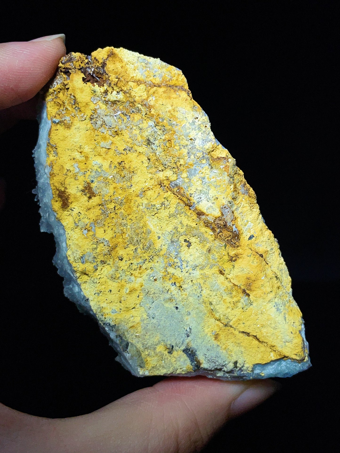Blue-Green Aragonite from Wenshan, Yunnan, China.