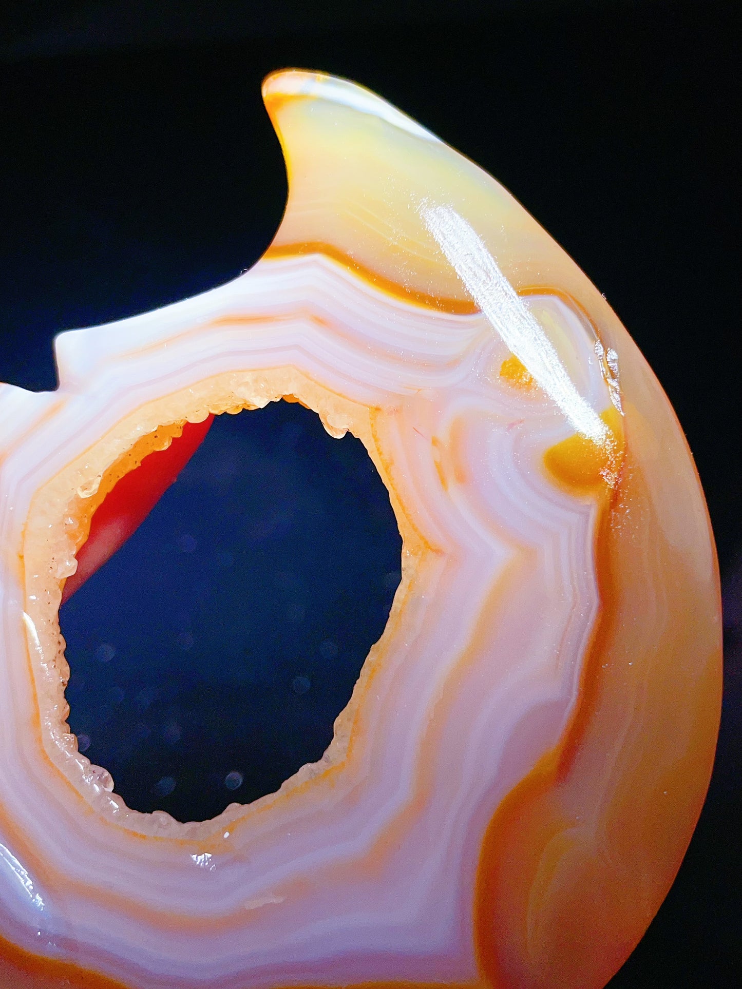 hand-carved polished agate geodes moon