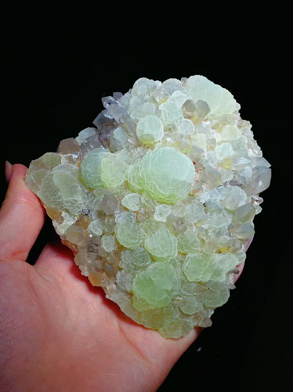Prehnite with Quartz, Sichuan, China.