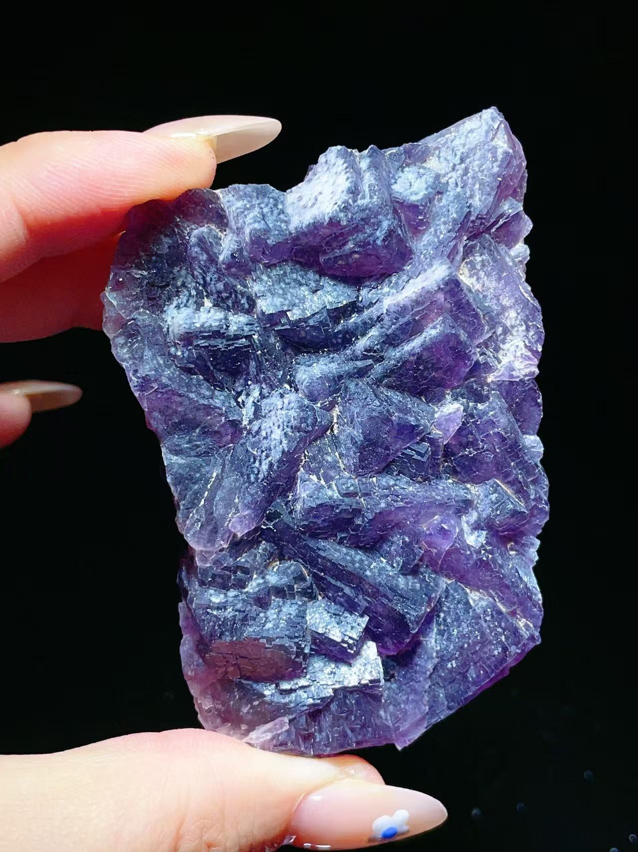Natural Purple Fluorite Cluster from Chifeng, Inner Mongolia, China.