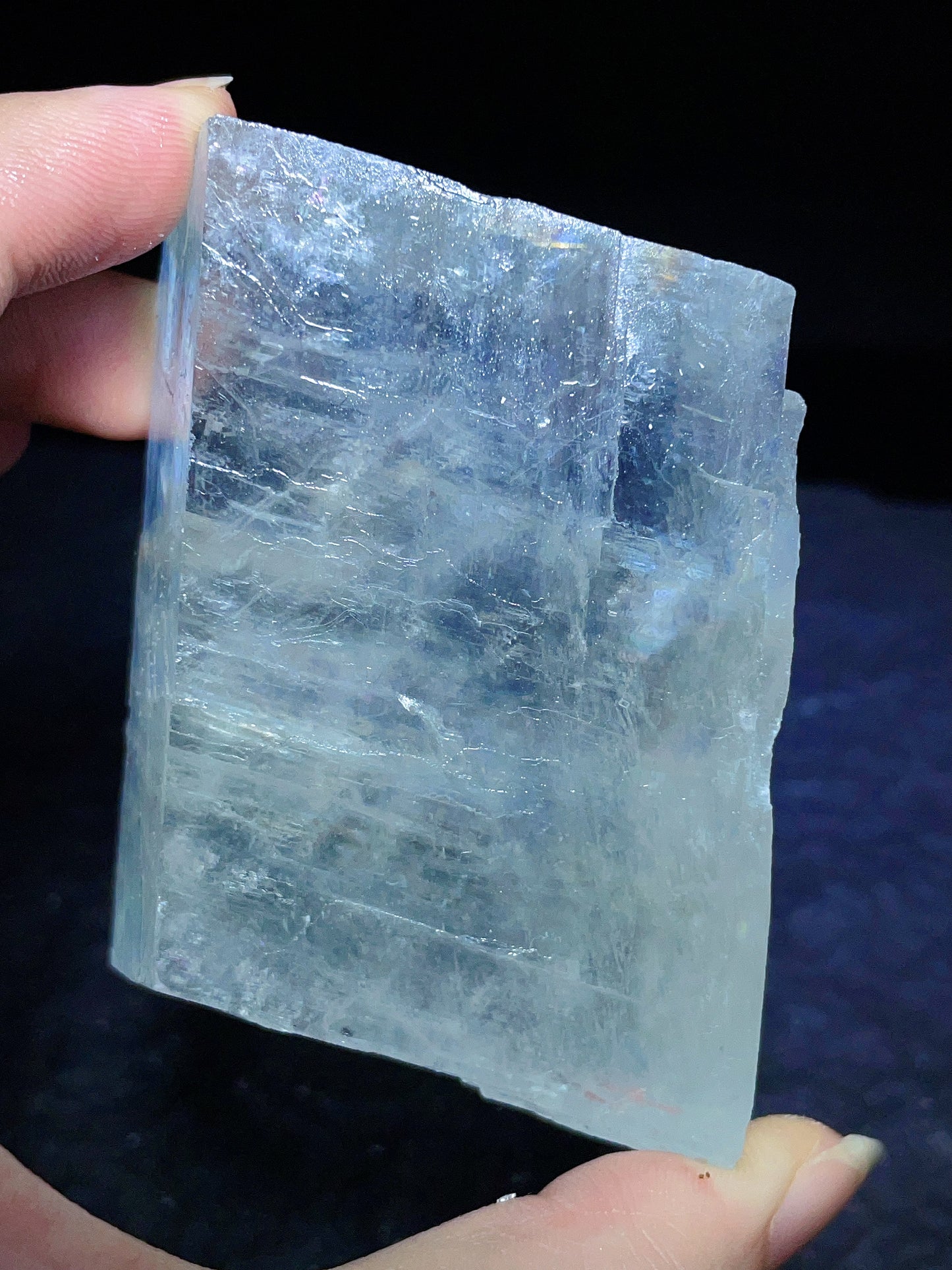 Natural Green Iceland Spar (Calcite) from Madagascar.