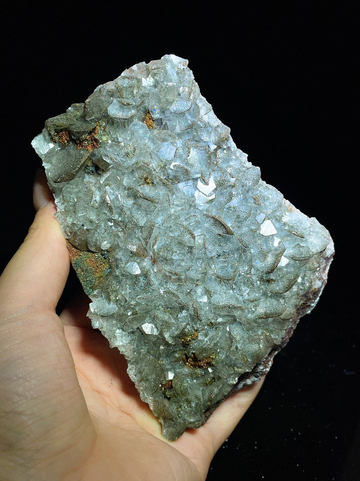 Petal Calcite with Pyrite Specimen from Daye, Hubei Province, China