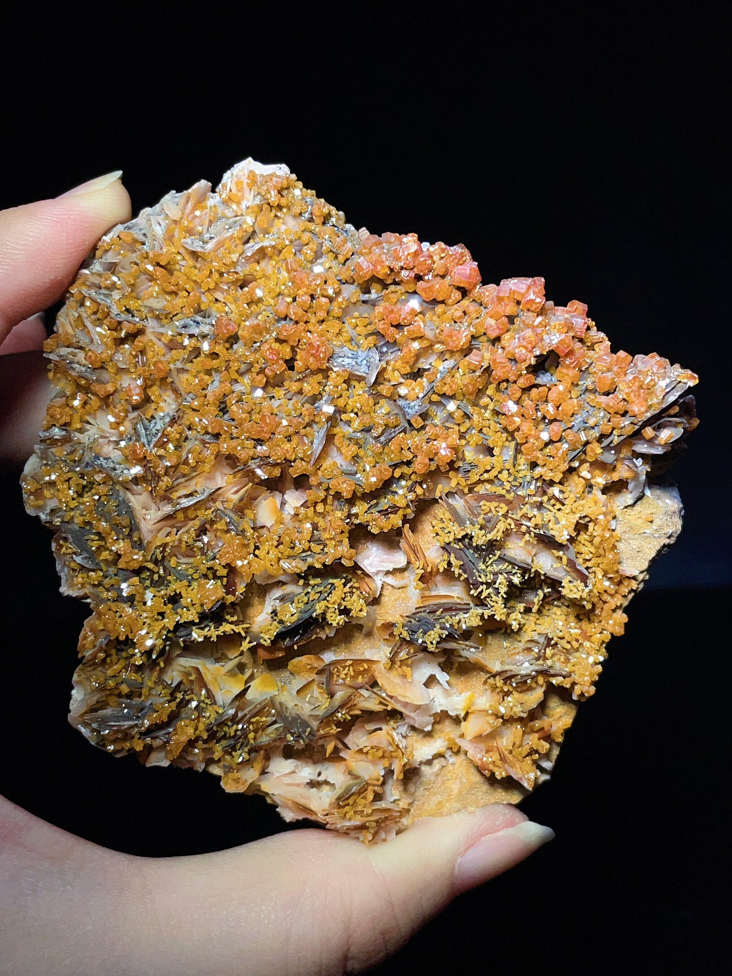 Vanadinite from Mibladen, Morocco.