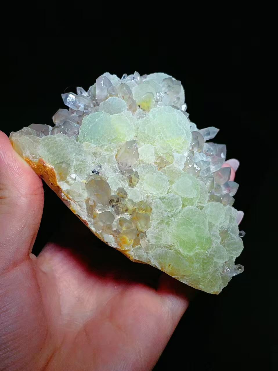 Prehnite with Quartz, Sichuan, China.