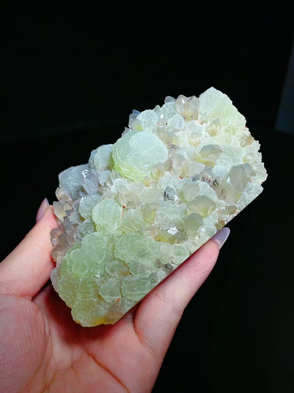 Prehnite with Quartz, Sichuan, China.