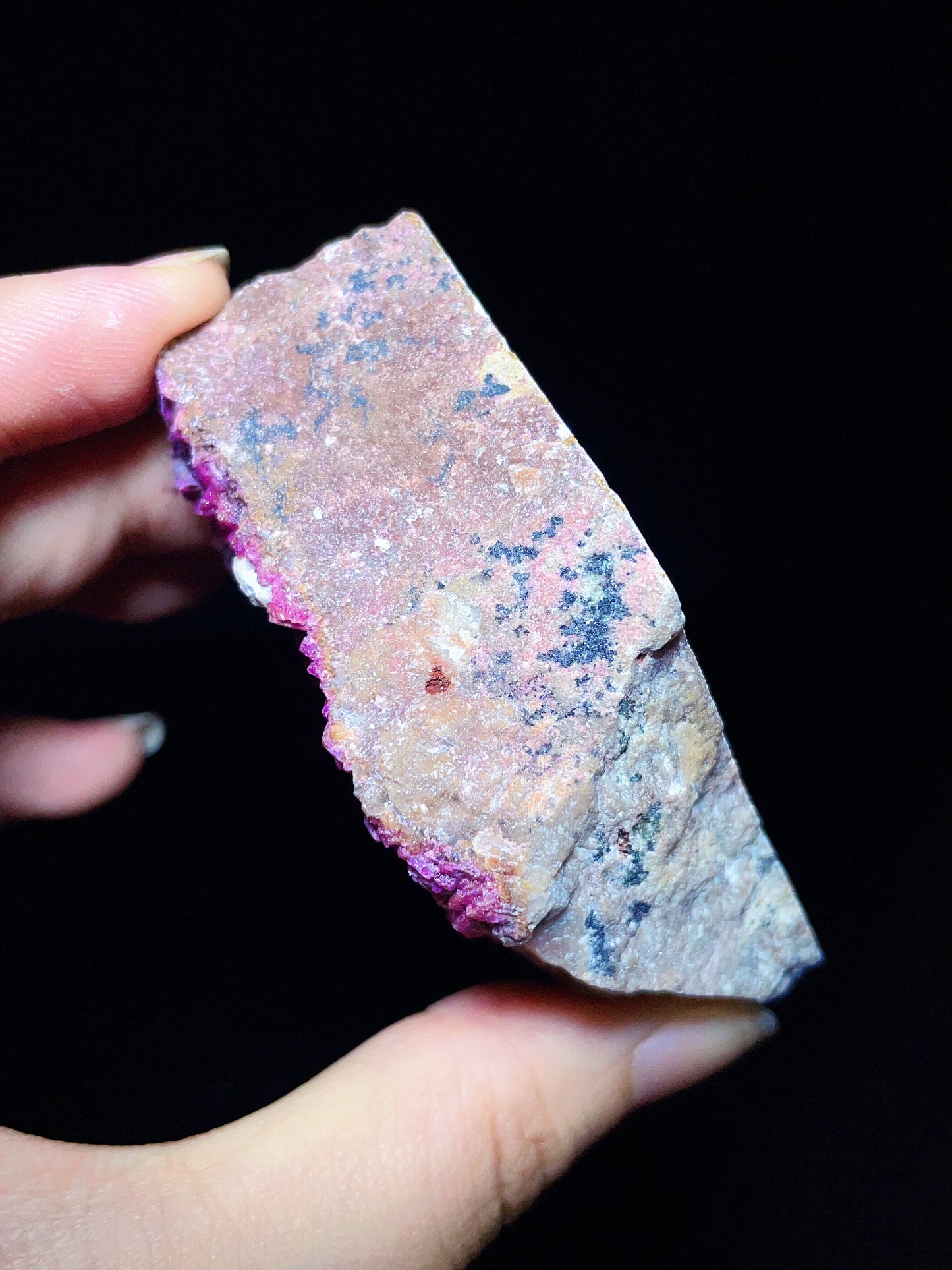 Cobalt calcite specimen from Congo