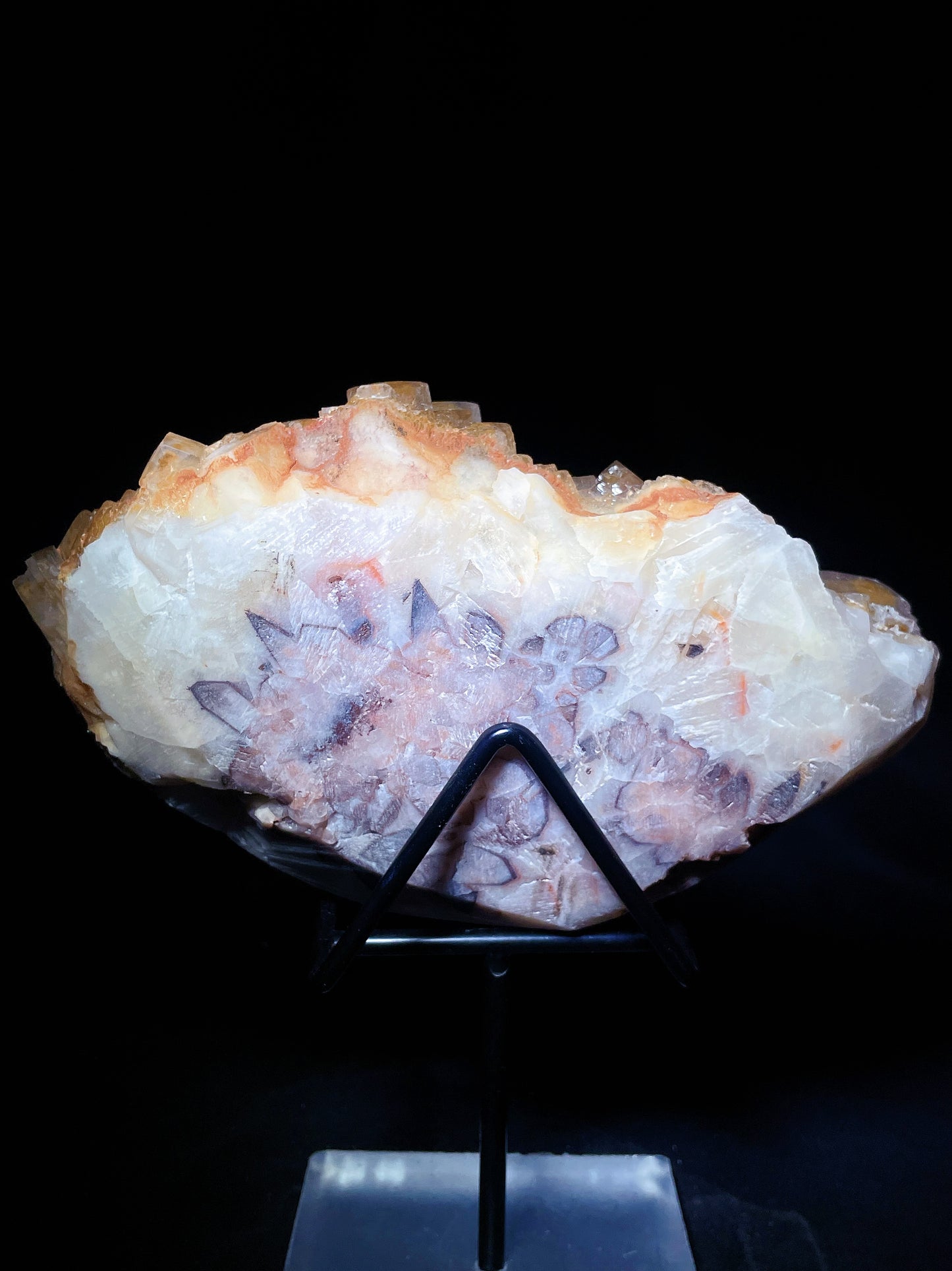 Hubei orange calcite specimen