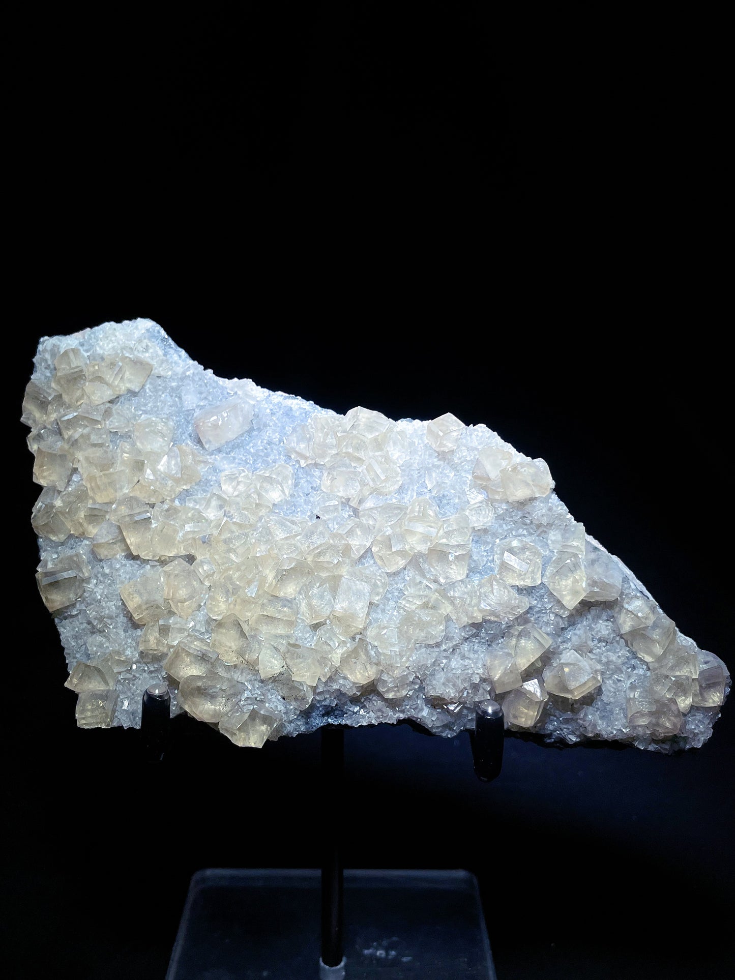Hubei yellow calcite with quartz specimen
