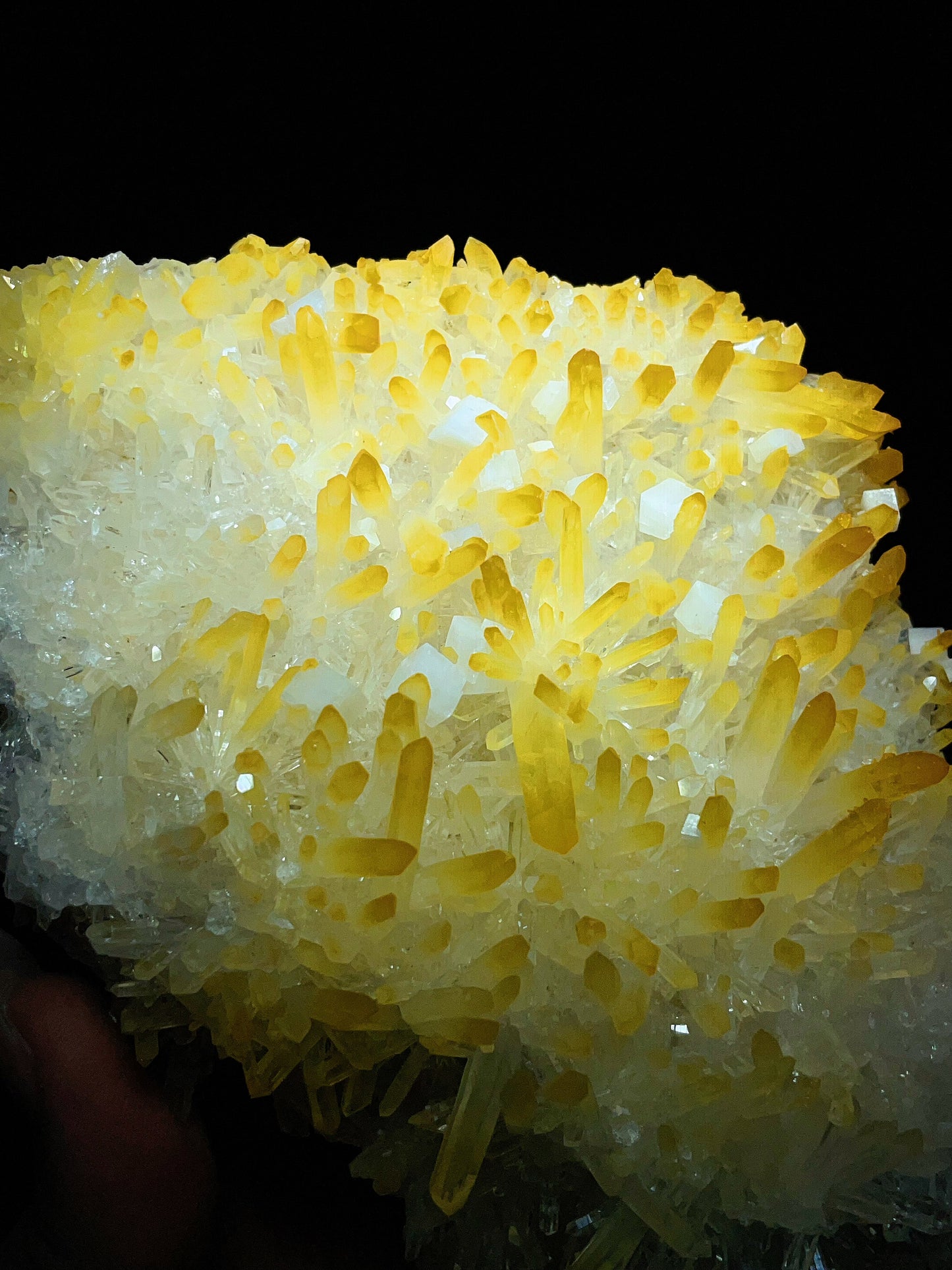 Golden quartz with dolomite specimen from Burma