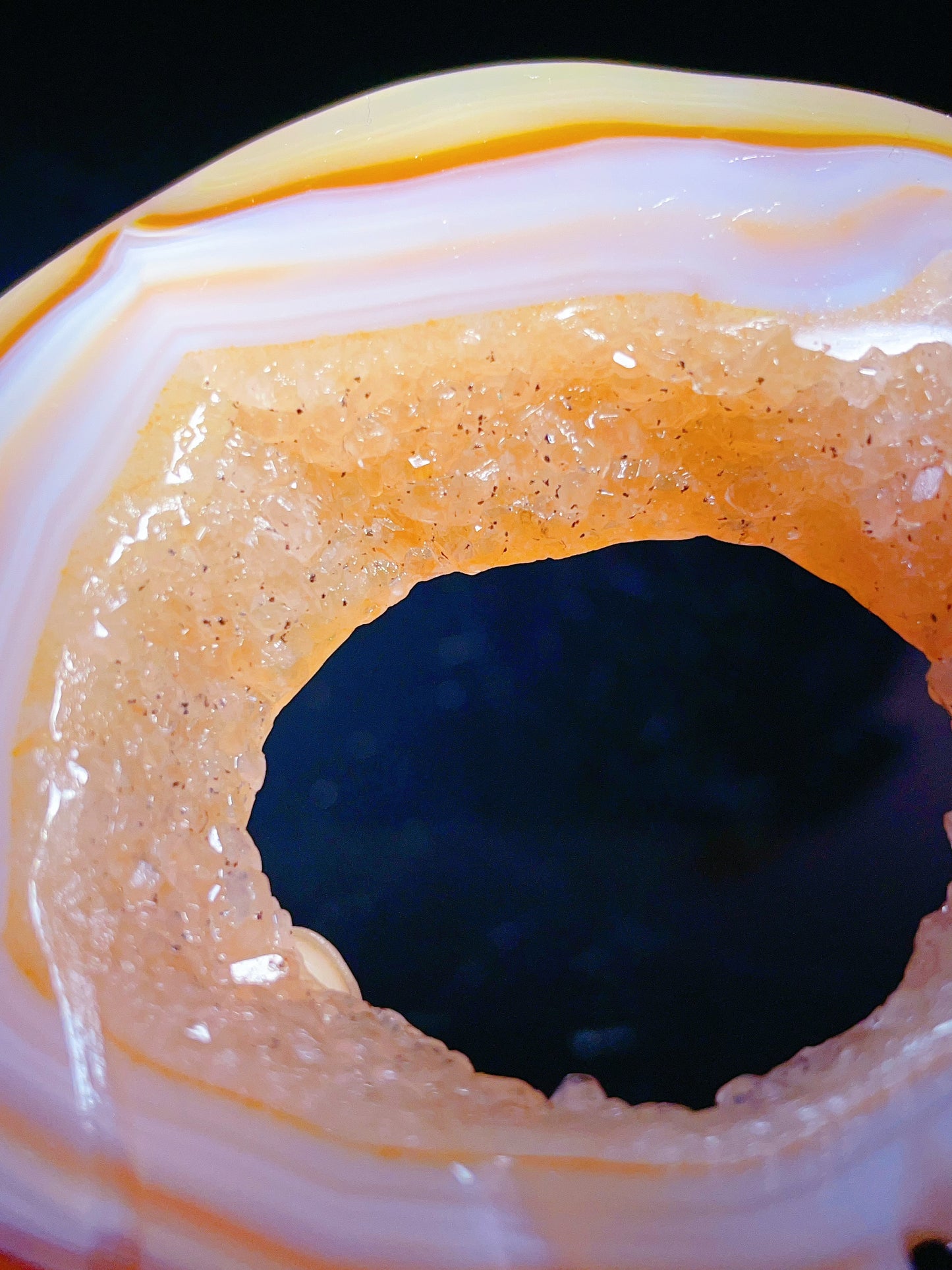hand-carved polished agate geodes moon